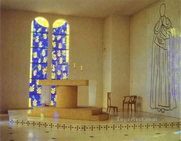  1950 Canvas - Interior of the Chapel of the Rosary Vence 1950 Fauvist